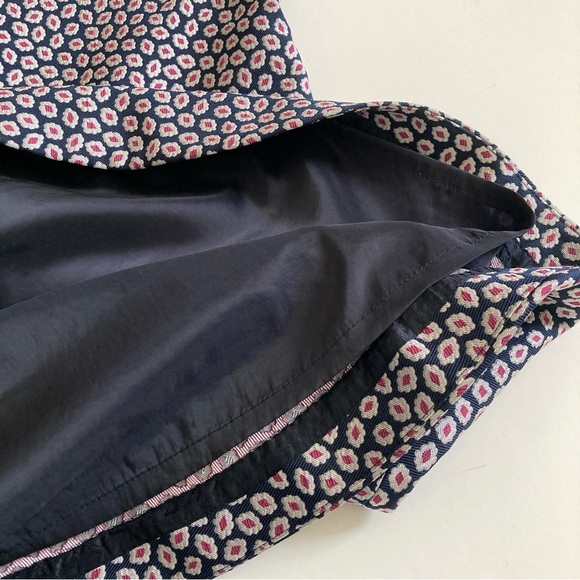 A-Line J. Crew Dress Size 2 Navy Silver Red - Picture 7 of 11